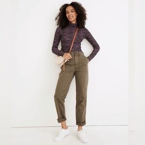 Madewell Perfect Vintage Straight Workwear Utility Pants Pale Green Size 27